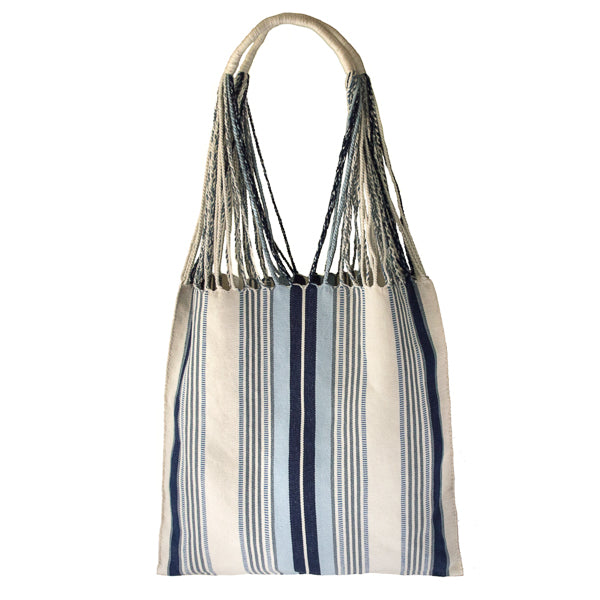 Striped Market Tote/Backpack - Blue + Red + White