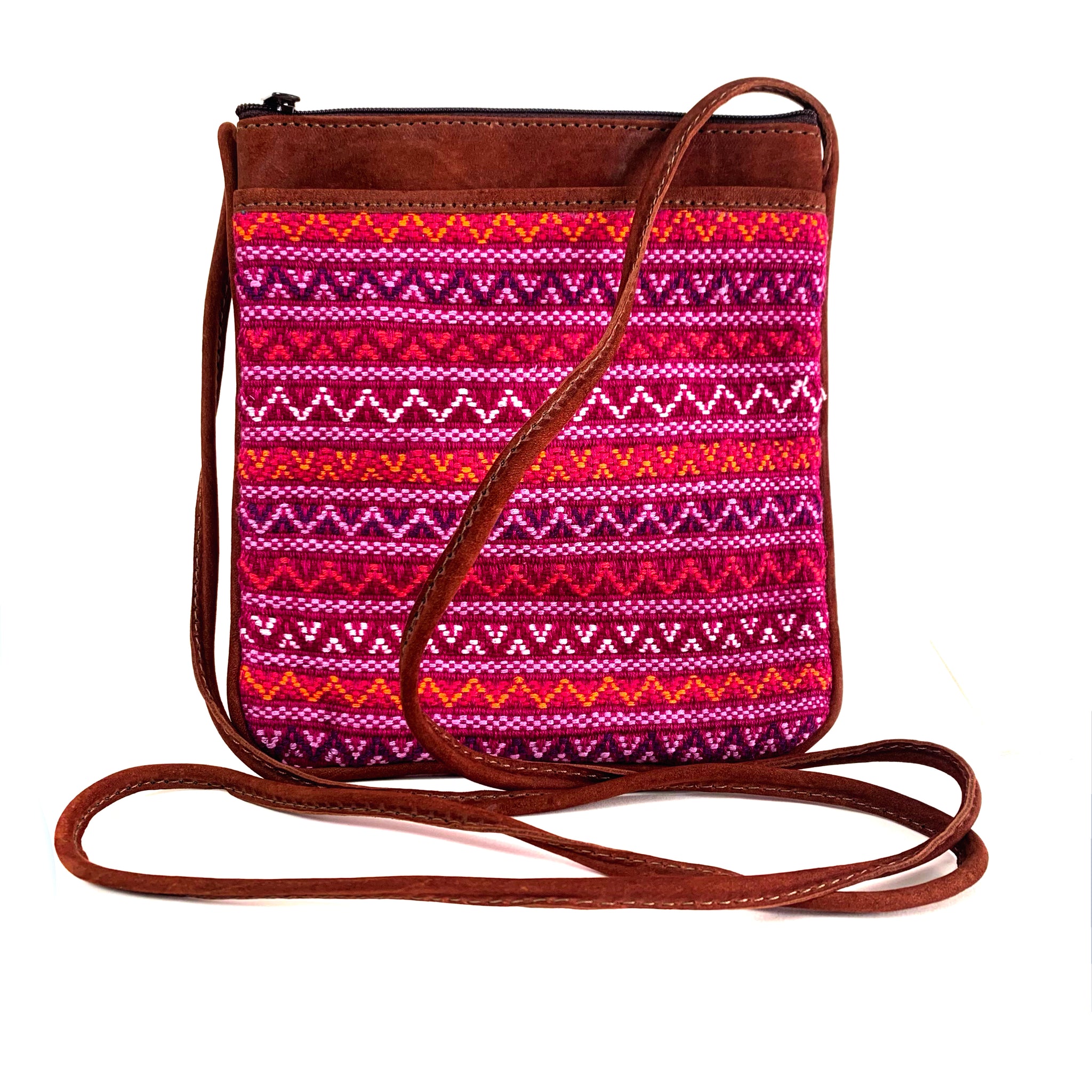 Leather Pocket Bag in Santiago Brocade | Crossbody Bag Handmade in ...