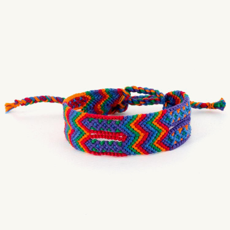 Chevron Vshaped Multicolored String Friendship Bracelet  Etsy
